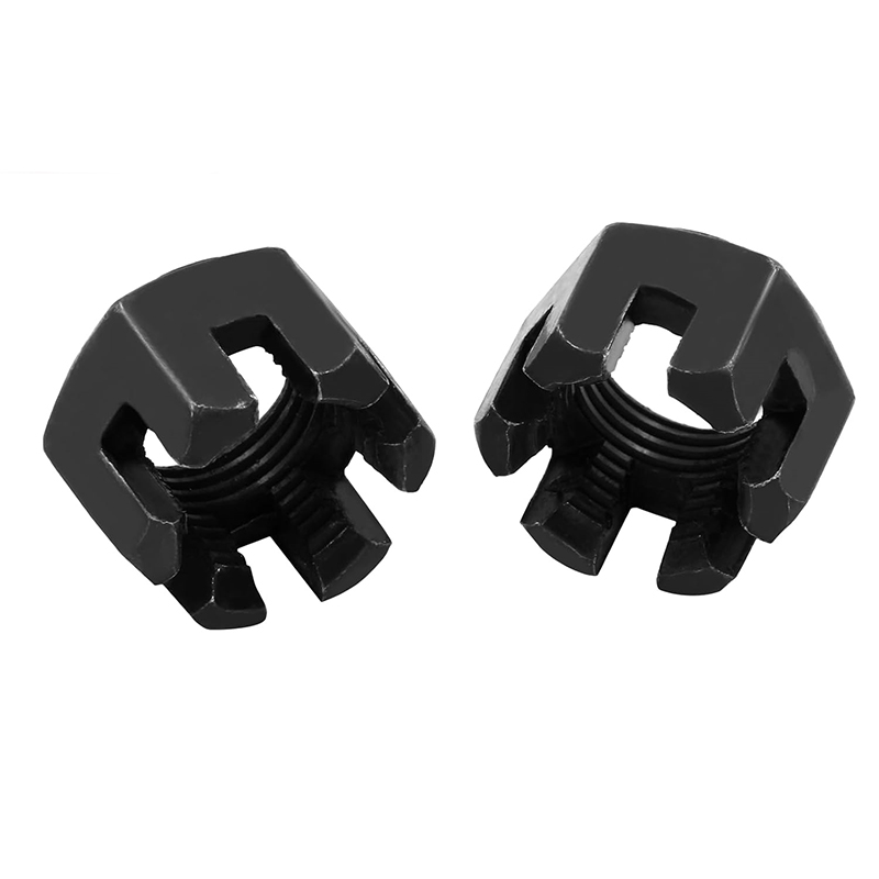 M16×1.5 Grade 4.8 Uhlíková ocel Černěný Drážkovaná hradlová matice DIN 935